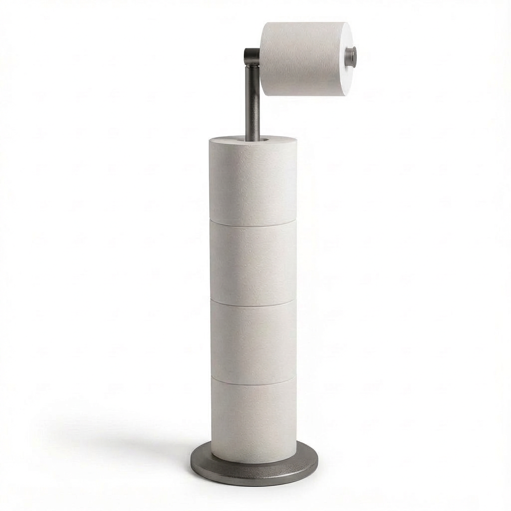 ZISH Toilet Roll Holder Free Standing - Gunmetal Grey