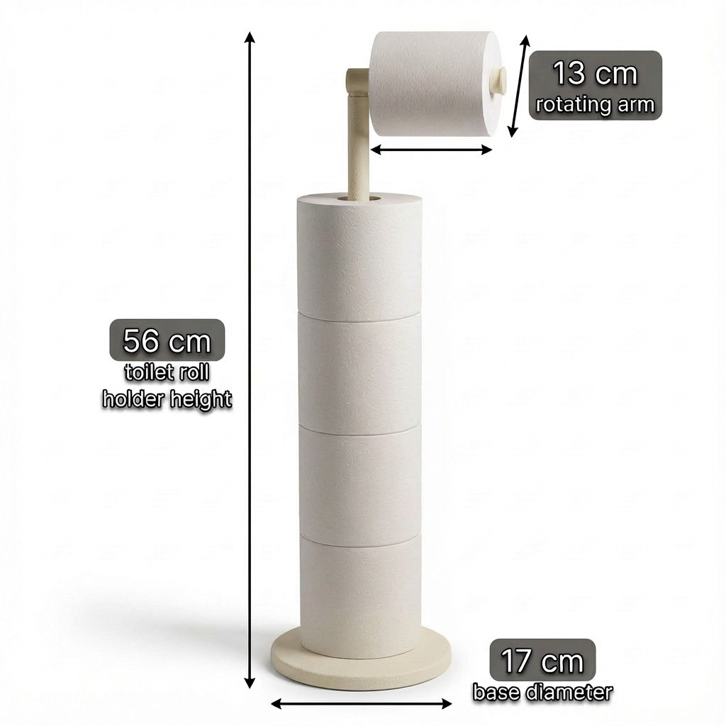 ZISH Toilet Roll Holder Free Standing - Cream