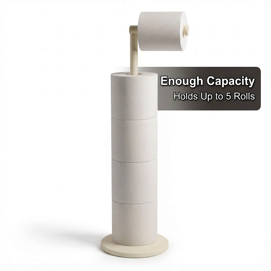 ZISH Toilet Roll Holder Free Standing - Cream