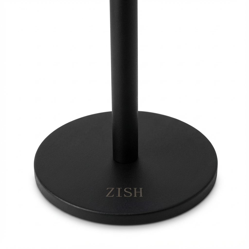 ZISH Toilet Roll Holder Free Standing - Stainless Steel Bathroom Toilet Paper Organizer and Dispenser – No Drill Toilet Roll Stand Freestanding - Up to 5 Toilet Roll Storage, Black