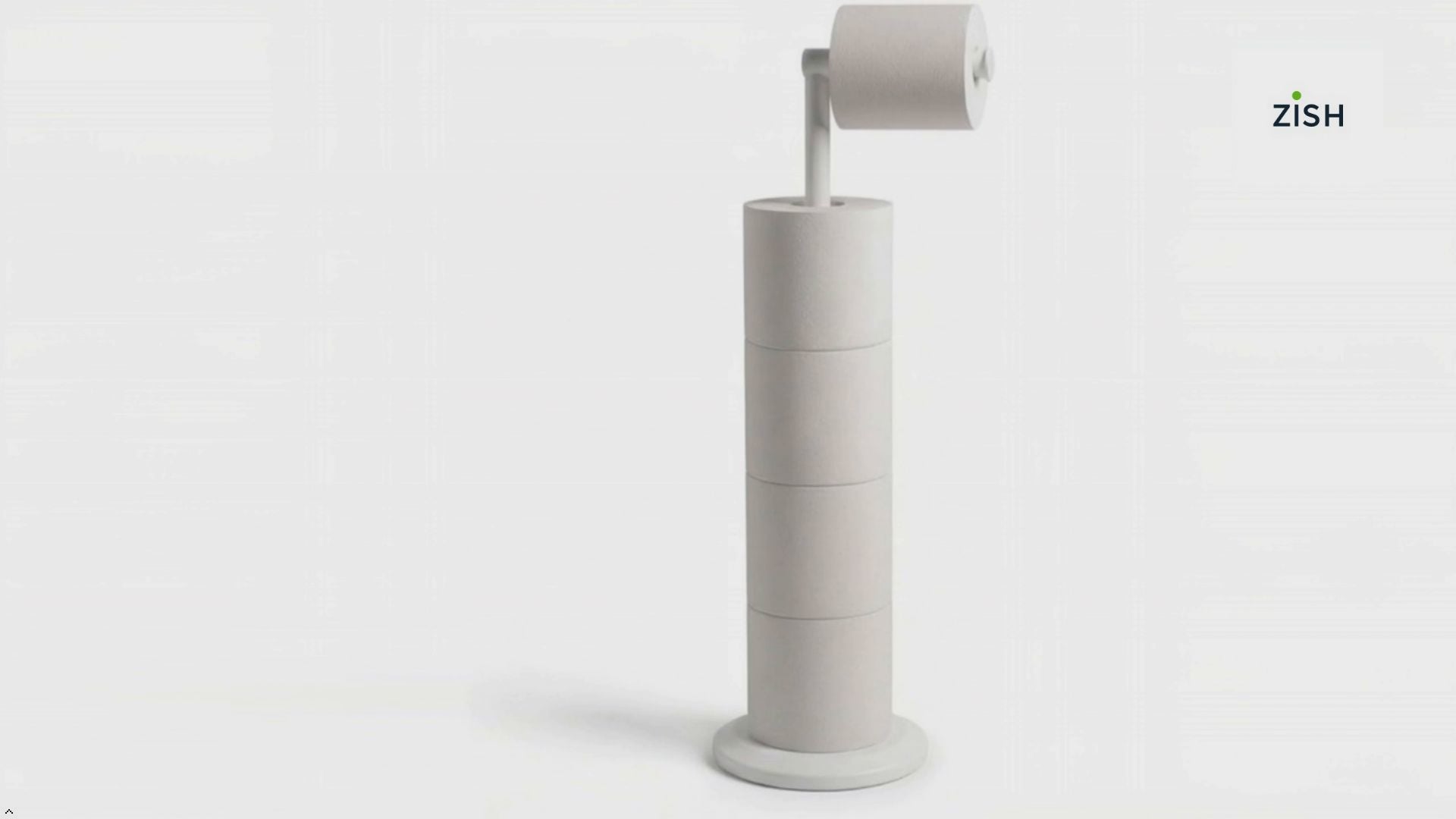 ZISH Toilet Roll Holder Free Standing - Stainless Steel Bathroom Toilet Paper Organizer and Dispenser – No Drill Toilet Roll Stand Freestanding - Up to 5 Toilet Roll Storage, White