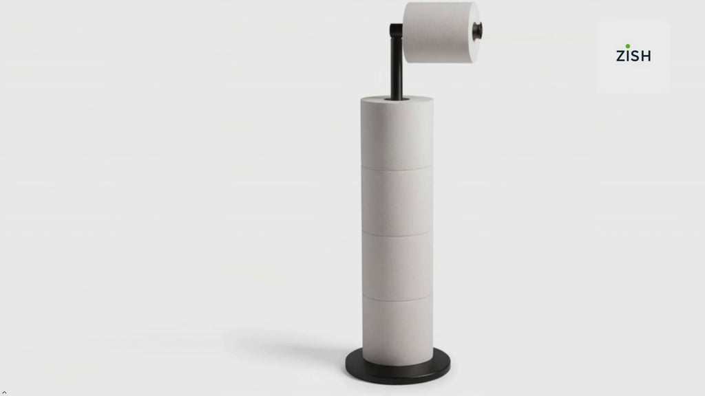ZISH Toilet Roll Holder Free Standing - Black