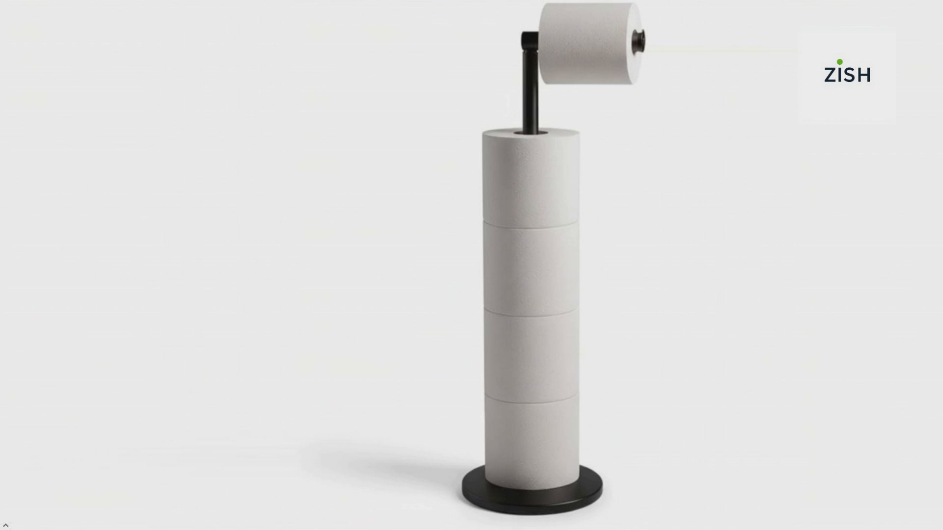 ZISH Toilet Roll Holder Free Standing - Black
