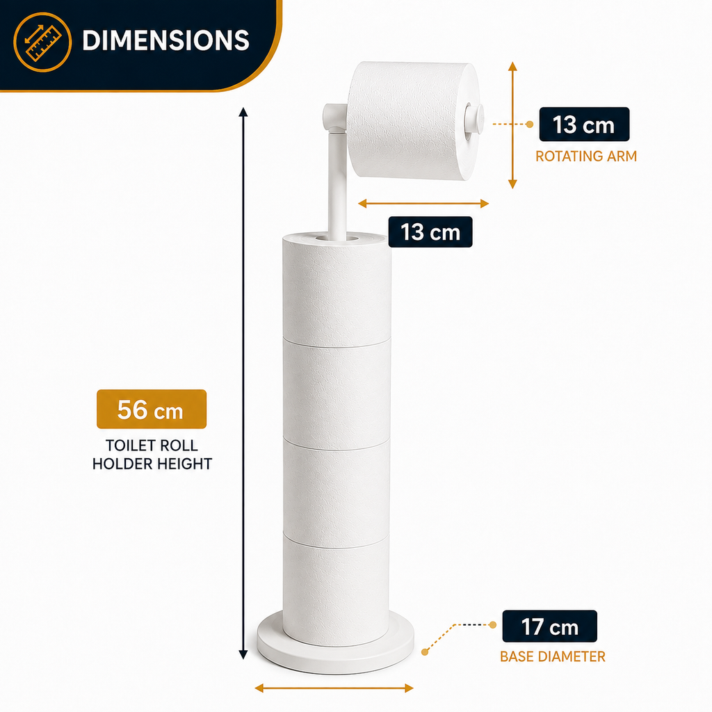 ZISH Toilet Roll Holder Free Standing - White