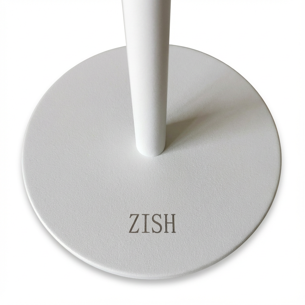 ZISH Toilet Roll Holder Free Standing - Stainless Steel Bathroom Toilet Paper Organizer and Dispenser – No Drill Toilet Roll Stand Freestanding - Up to 5 Toilet Roll Storage, White
